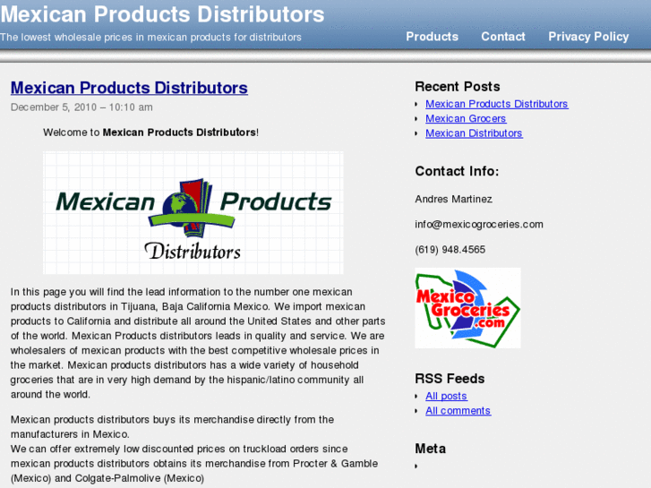 www.mexicanproductsdistributors.com