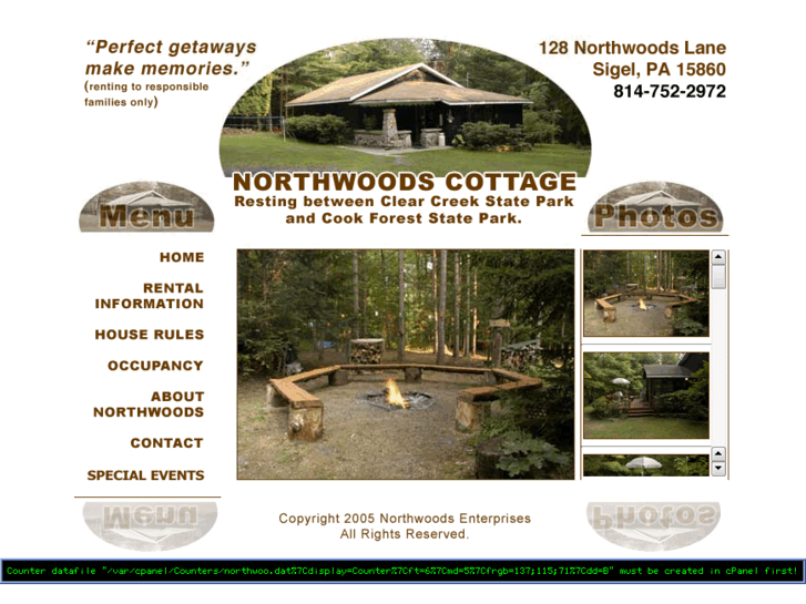 www.northwoodscottagerental.com