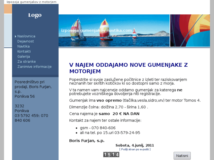 www.izposojagumenjakovnavtika.com