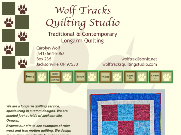 www.wolftracksquiltingstudio.com