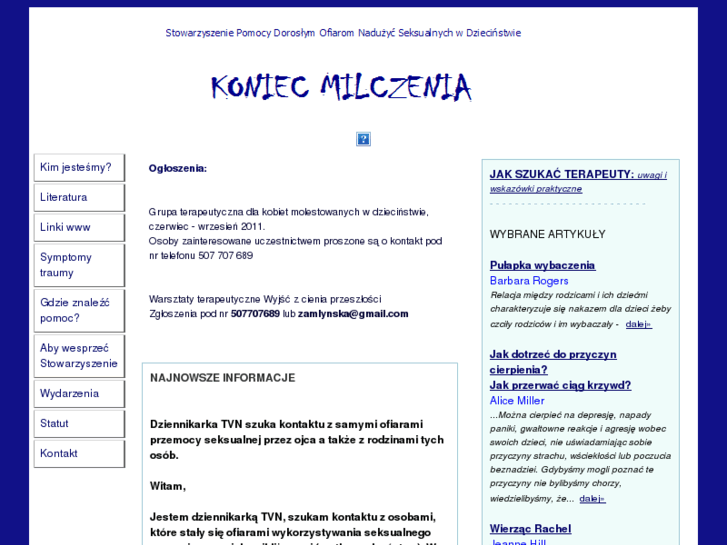 www.koniecmilczenia.pl