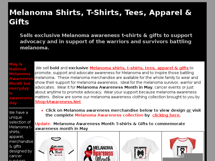 www.melanomashirts.com