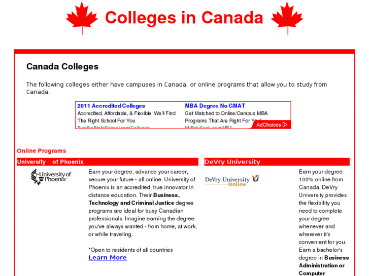 www.collegesincanada.net