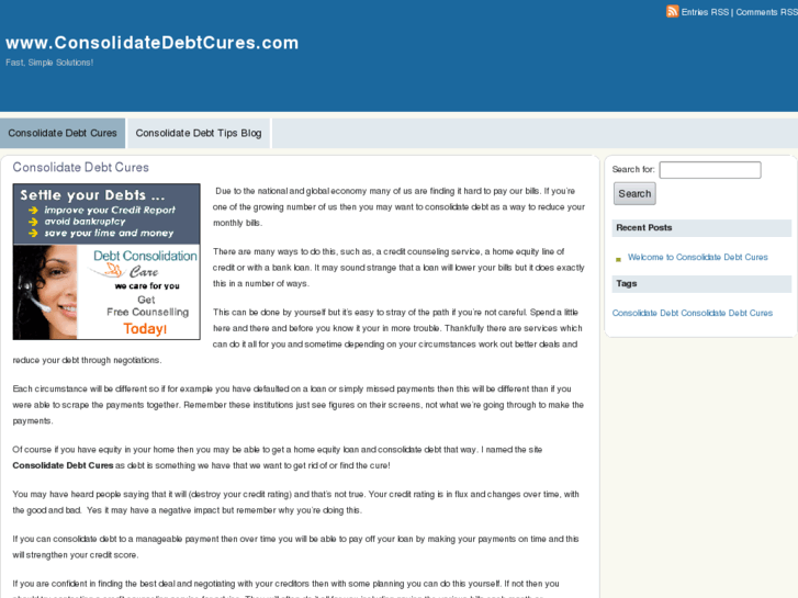 www.consolidatedebtcures.com