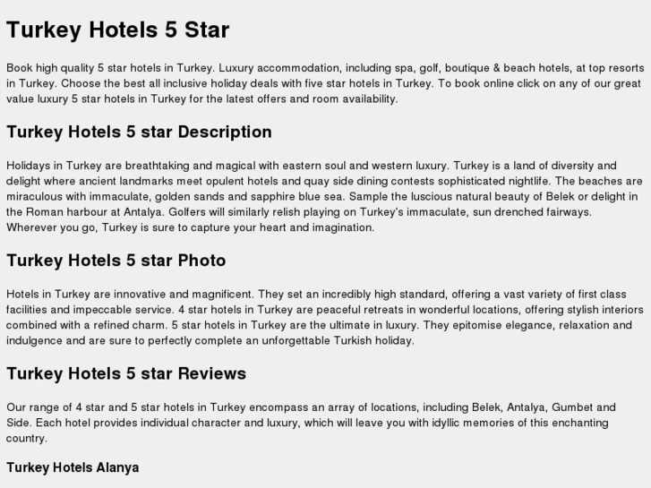 www.turkeyhotels5.com