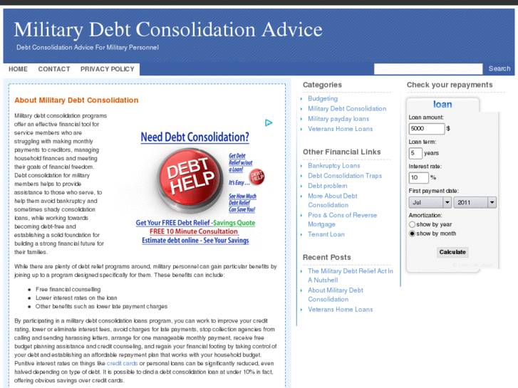 www.militarydebtconsolidationloan.com