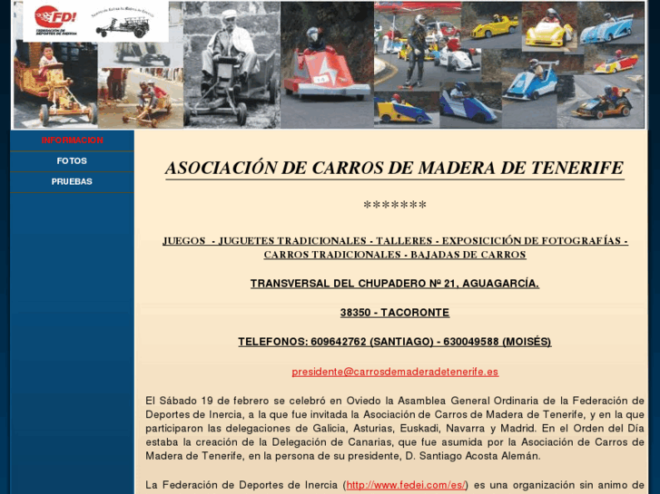 www.carrosdemaderadetenerife.es