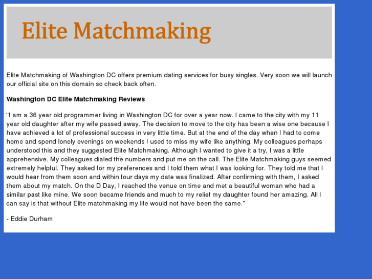 www.elitematchmakingwashingtondc.com