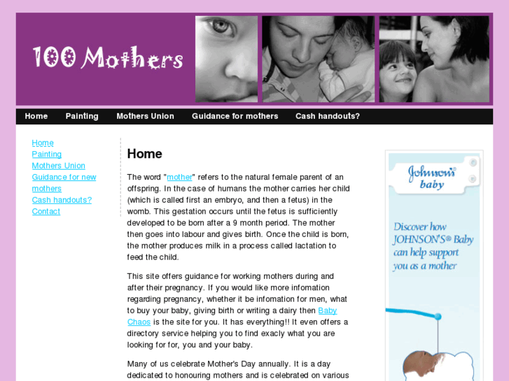 www.100mothers.co.uk