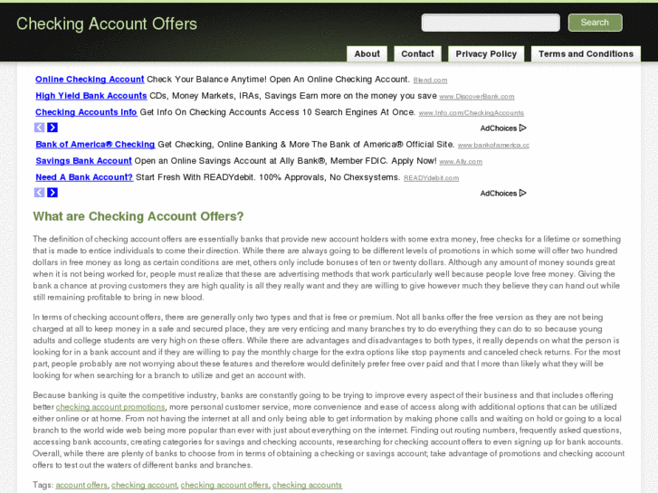 www.checkingaccountoffers.org