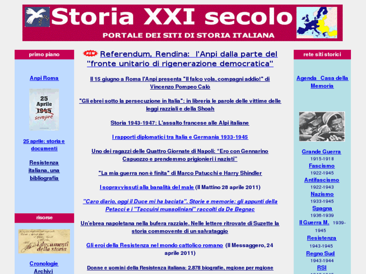 www.storiaxxisecolo.it