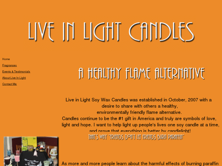 www.liveinlightcandles.com