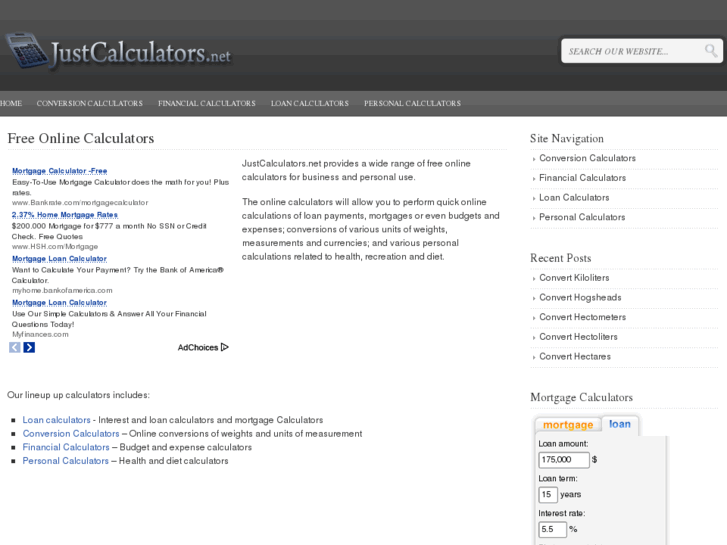 www.justcalculators.net