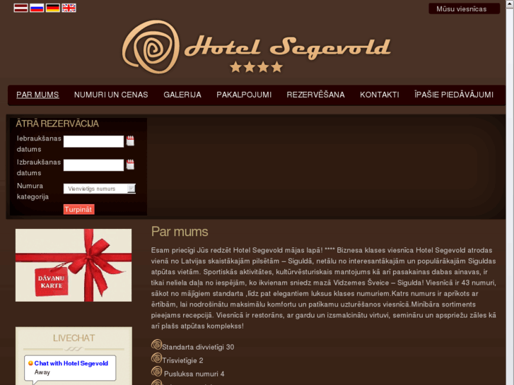 www.hotelsegevold.lv