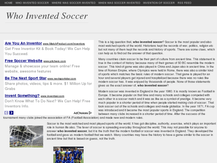 www.whoinventedsoccer.info