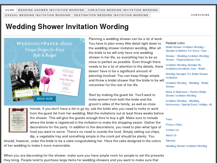 www.weddingshowerinvitationwording.com