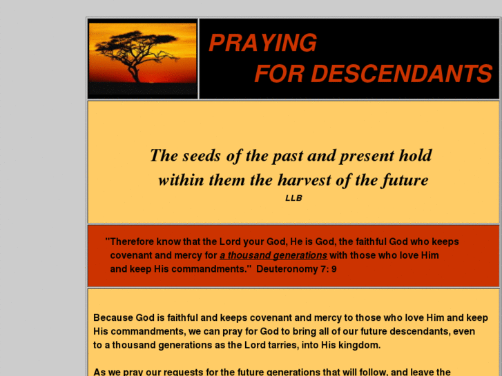 www.prayingfordescendants.com