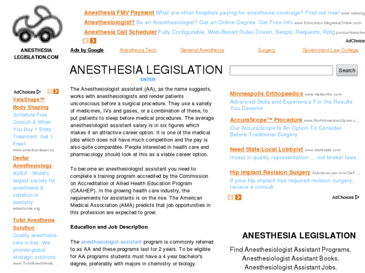 www.anesthesialegislation.com