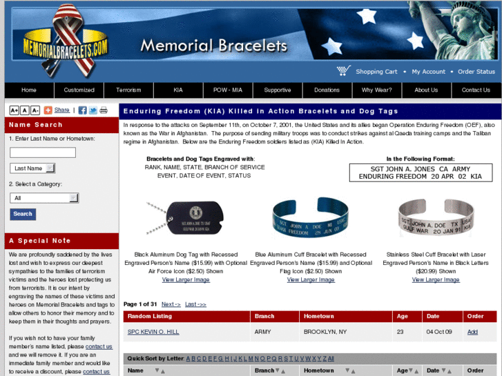 www.enduringfreedombracelet.com