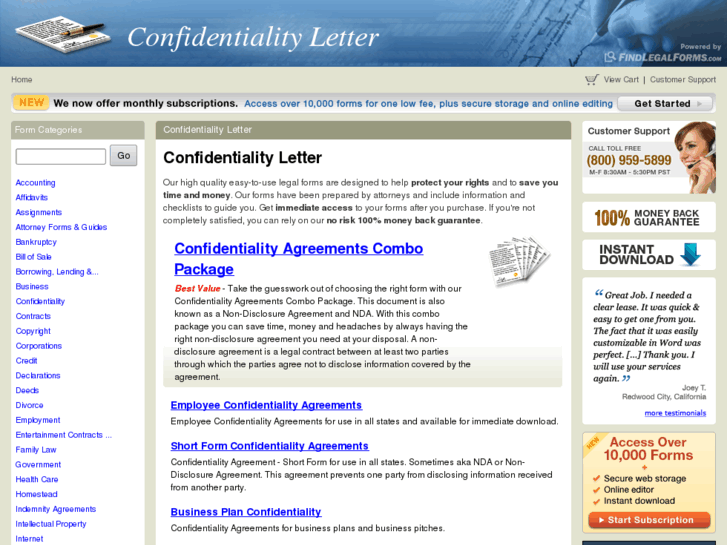 www.confidentialityletter.com