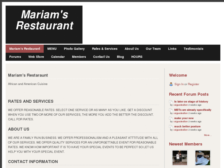 www.mariamsrestaurant.com