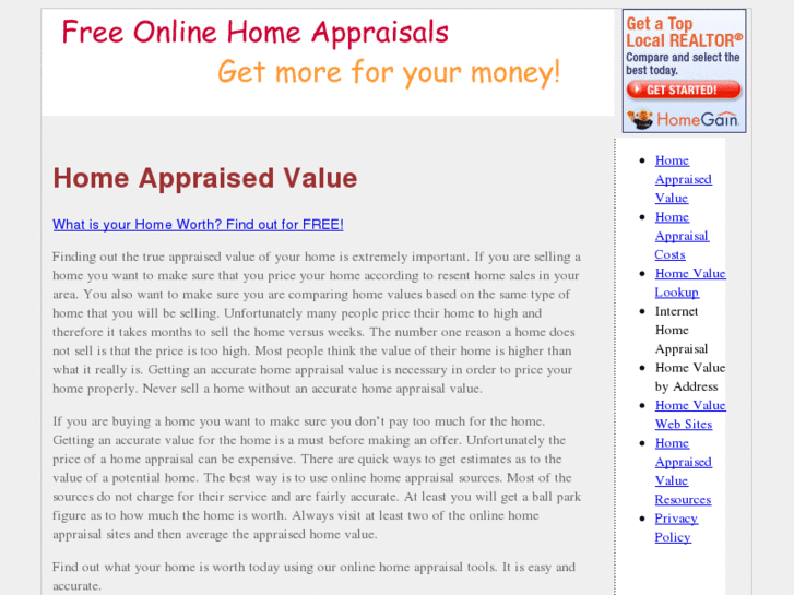 www.homeappraisedvalue.com