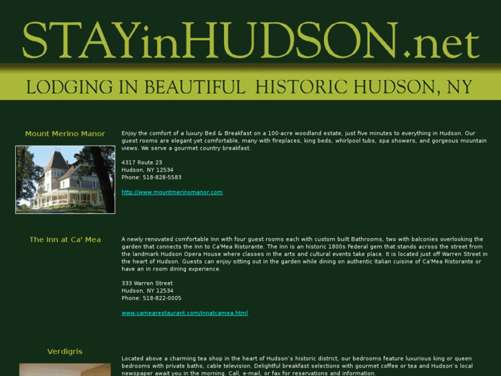 www.stayinhudson.net