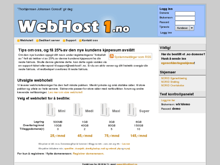 www.webhost1.no