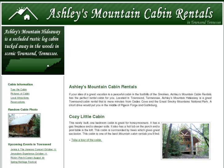 www.ashleysmountaincabinrentals.com