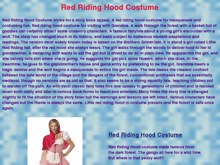 www.redridinghoodcostume.net