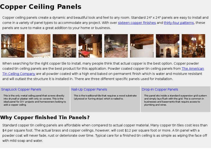 www.copperceilingpanels.com