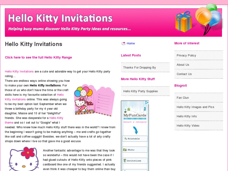 www.hellokittyinvitations.com