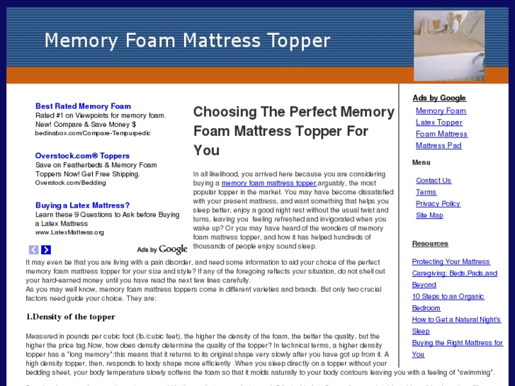 www.memoryfoammattress-topper.org