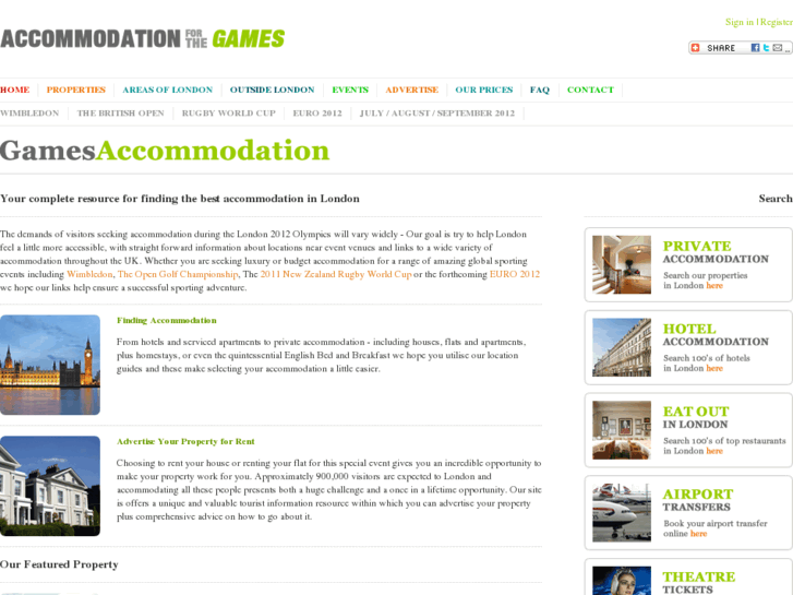 www.accommodationforthegames.com