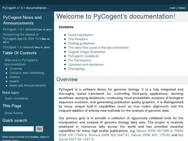 www.pycogent.org