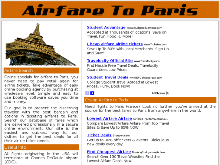 www.airfaretoparis.com