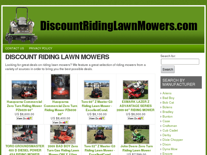 www.discountridinglawnmowers.com