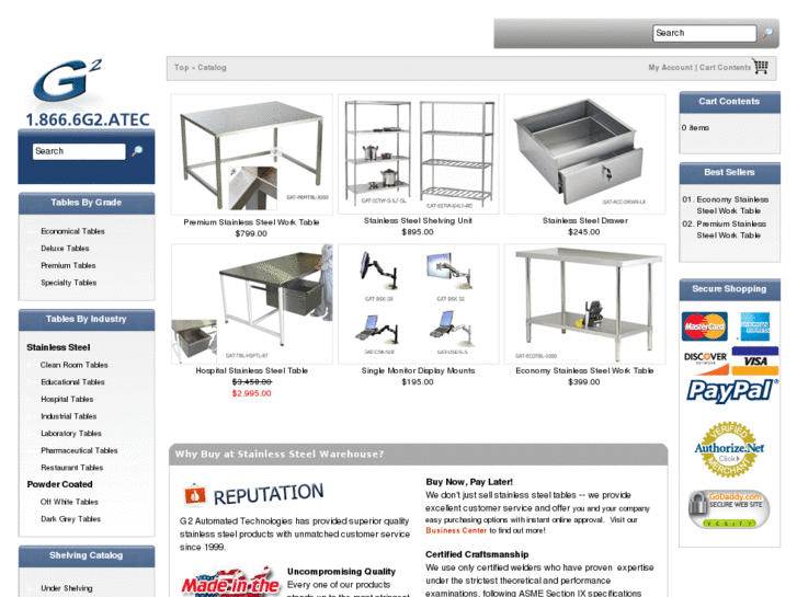 www.stainlesssteeltablewarehouse.com