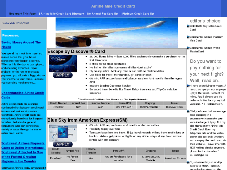 www.airline-mile-credit-cards.com