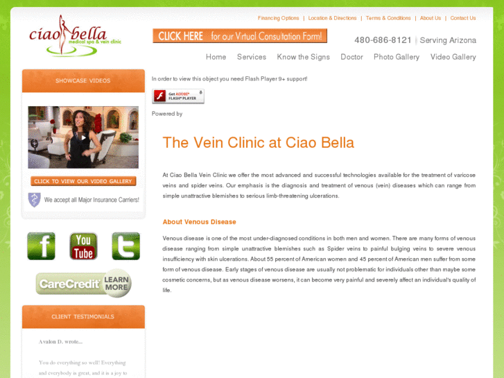 www.ciaobellaveinclinic.com