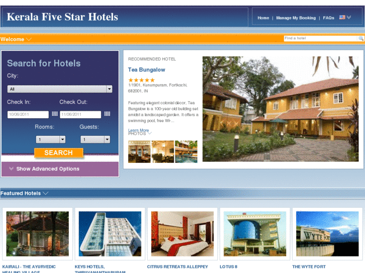 www.keralafivestarhotels.com