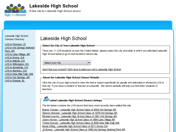 www.lakesidehighschoolalumni.com