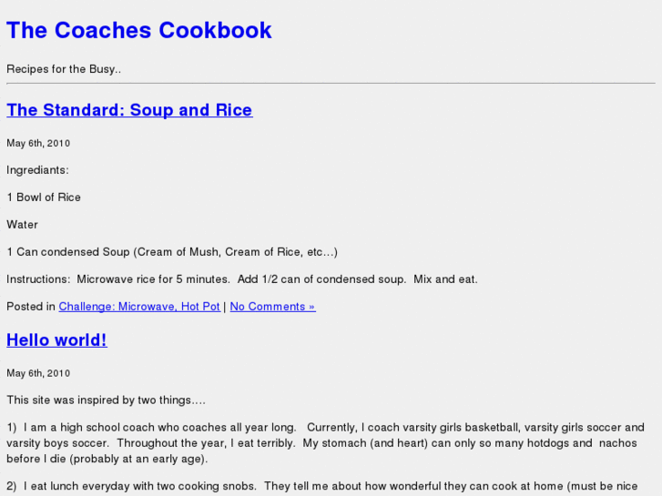 www.thecoachescookbook.com