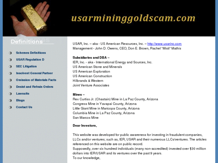 www.usarmininggoldscam.com