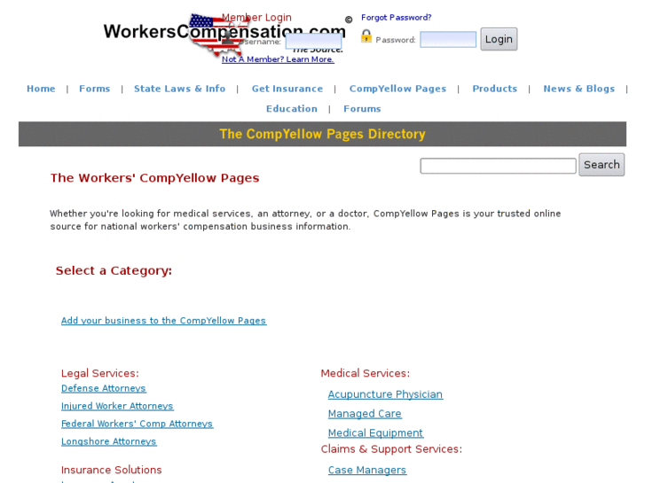 www.workerscompyellowpages.com