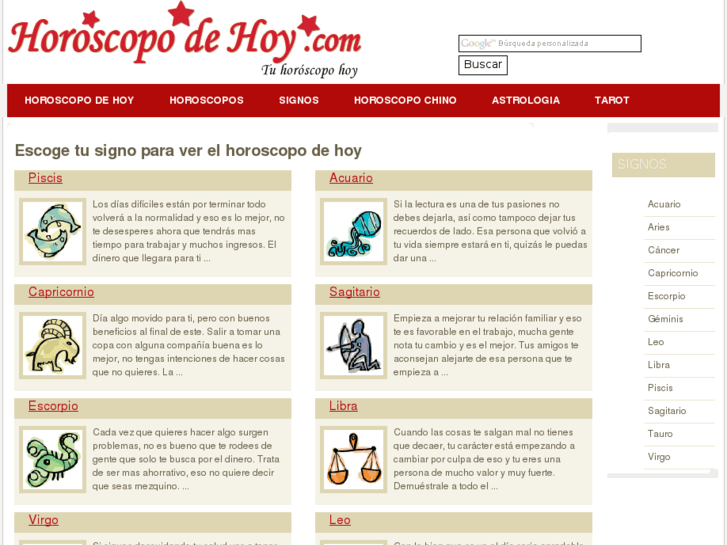 www.horoscopodehoy.com