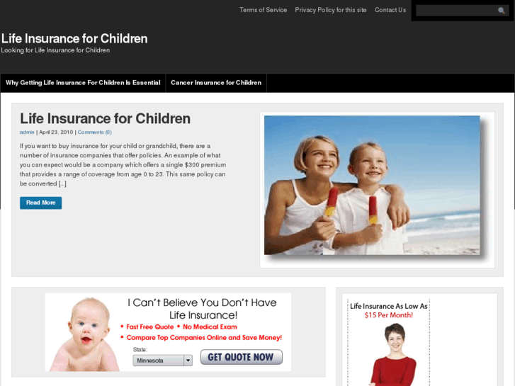www.lifeinsuranceforchildren.info