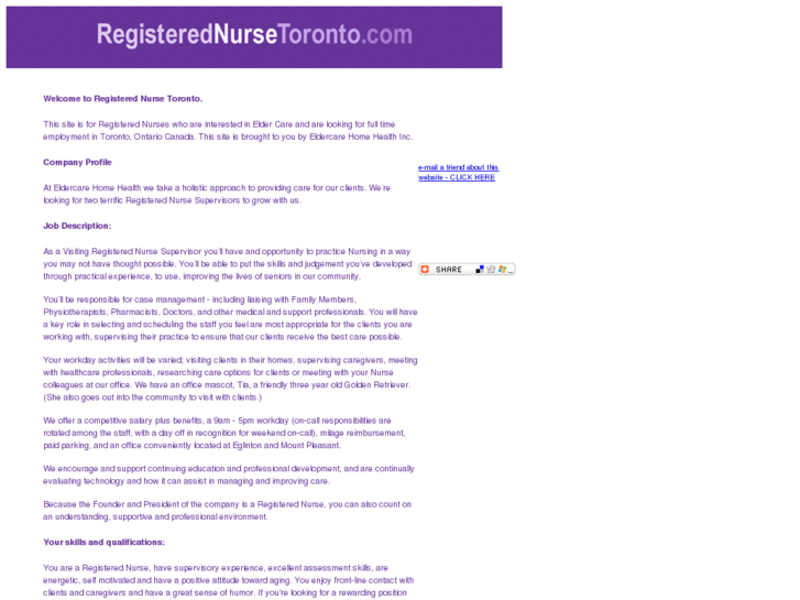 www.registerednursetoronto.com