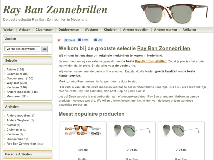 www.raybanzonnebrillens.nl