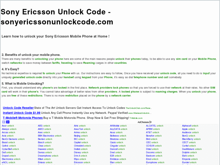 www.sonyericssonunlockcode.com